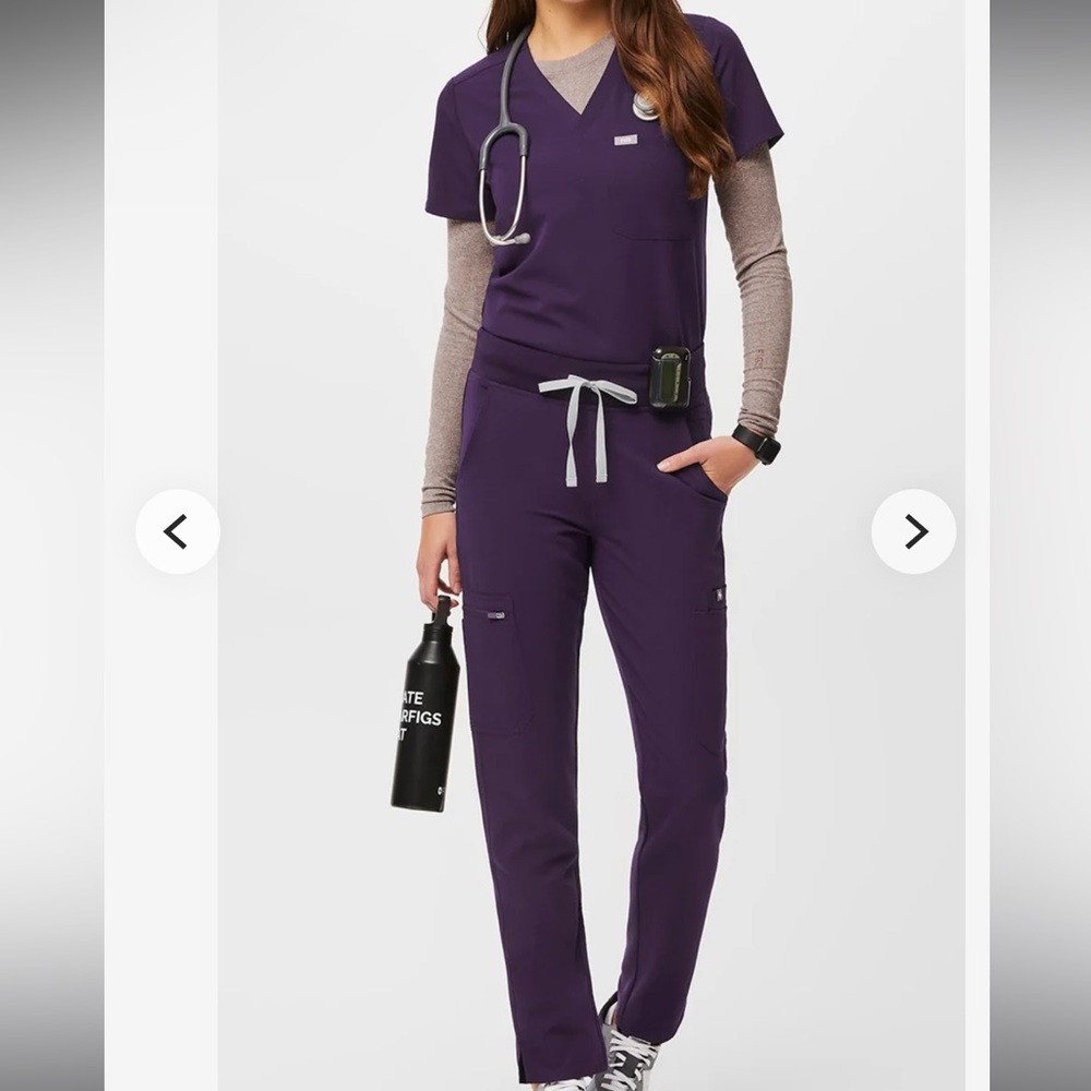 Figs Purple Jam Skinny Pant + Top set
